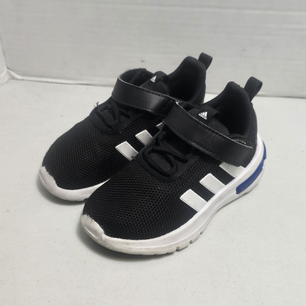 Adidas Racer TR23 EL I Kids Shoes US Size 8K -Black/White/Blue Sneakers